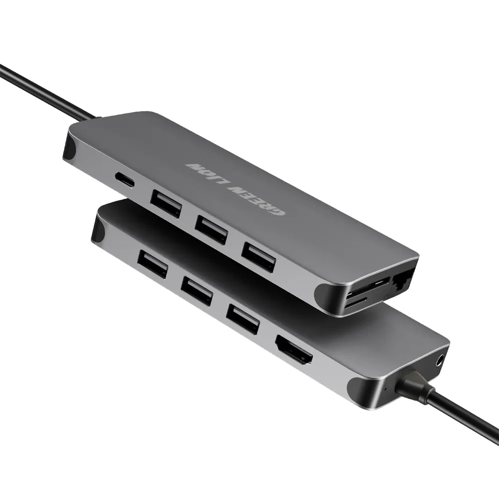 Green Lion 12 in 1 USB-C Hub - Grau