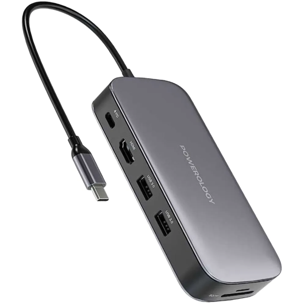 Powerology USB-C Hub und SSD Laufwerk 256GB - Grau