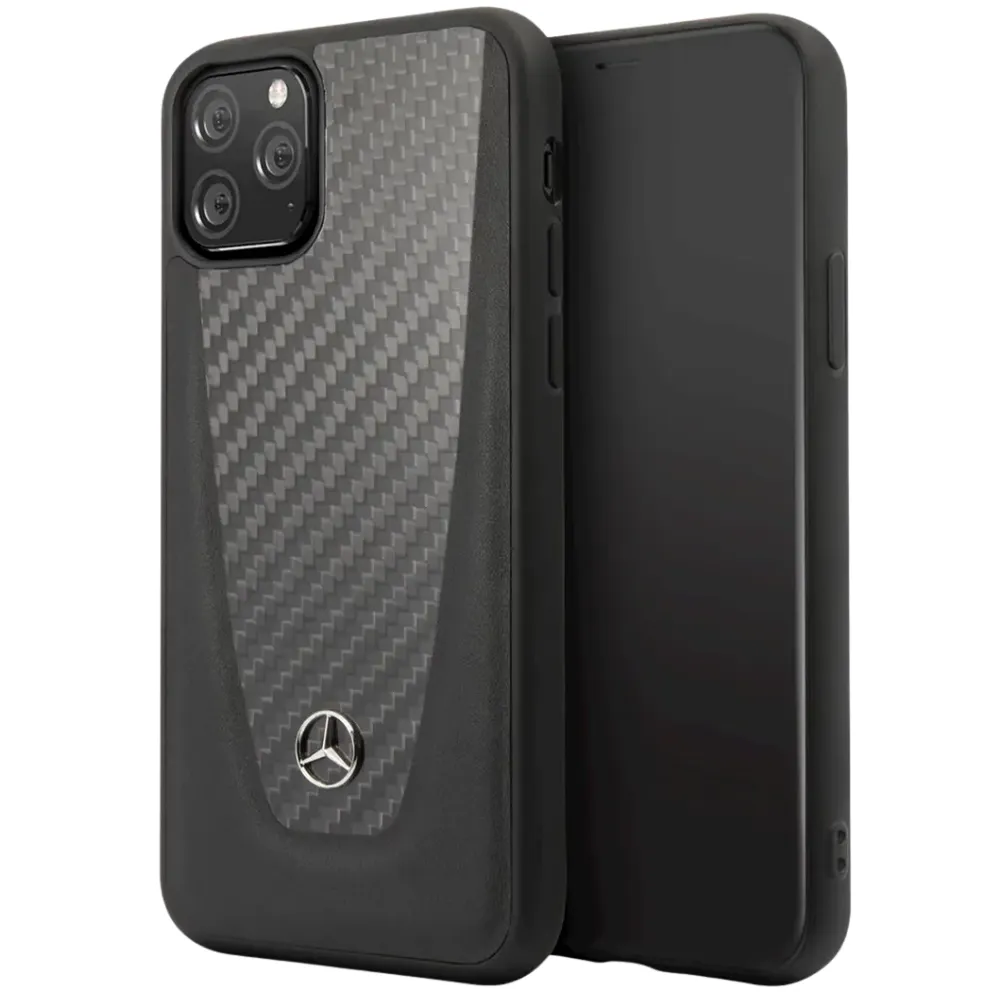 Hardcase Leder mit Carbonfaser für Apple iPhone 11 Pro – Schwarz Hardcase Leder mit Carbonfaser für Apple iPhone 11 Pro – Schwarz