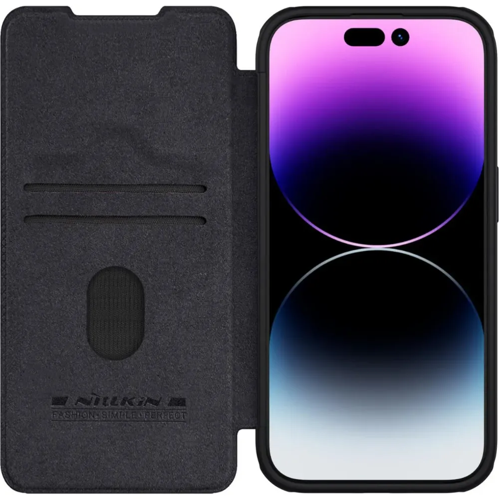 Nillkin Qin Pro Camshield Hülle Apple iPhone 15 Pro Max - Schwarz