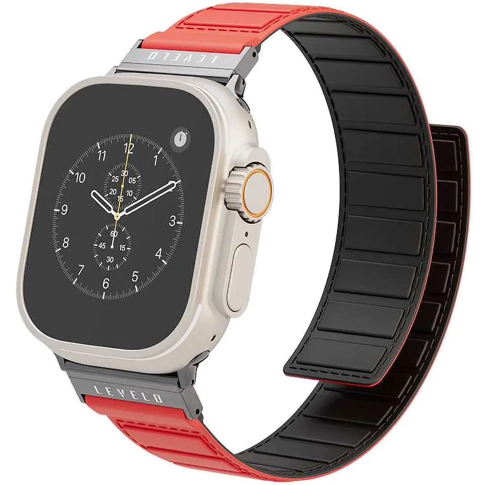 Levelo Vogue Magnetisches Silikon Uhrenarmband - Rot