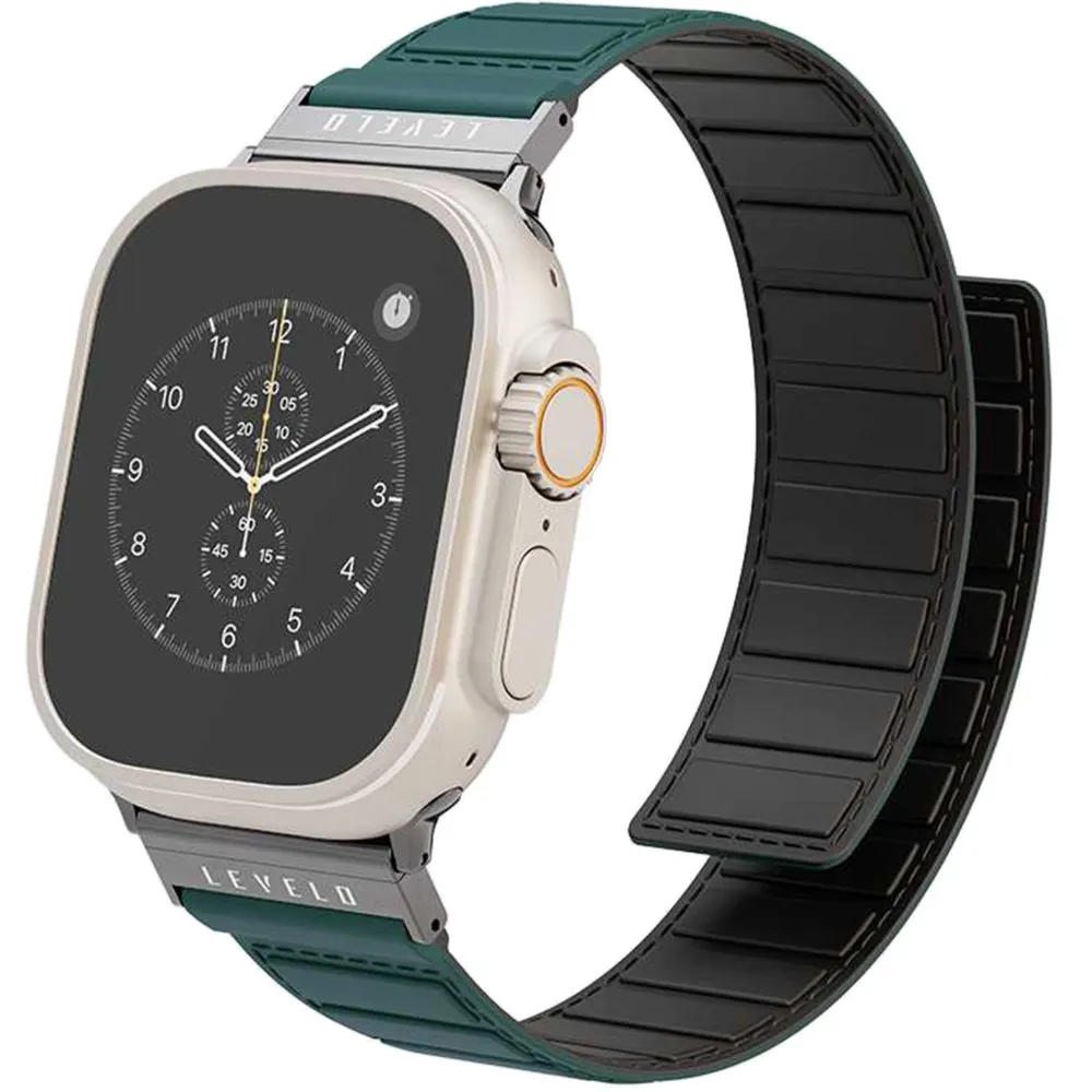 Levelo Vogue Magnetisches Silikon Uhrenarmband - Grün Levelo Vogue Magnetisches Silikon Uhrenarmband - Grün