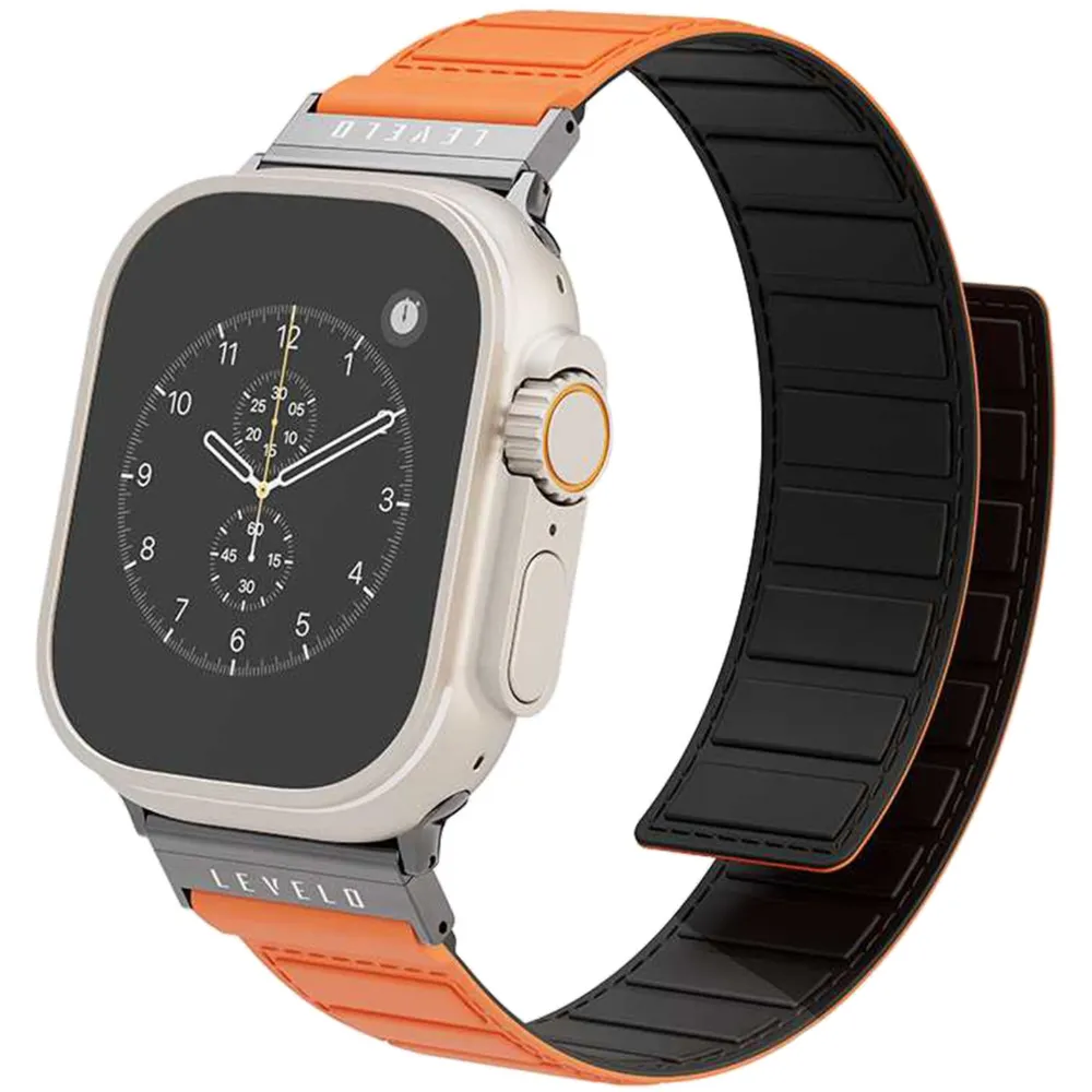 Levelo Vogue Magnetisches Silikon Uhrenarmband - Orange