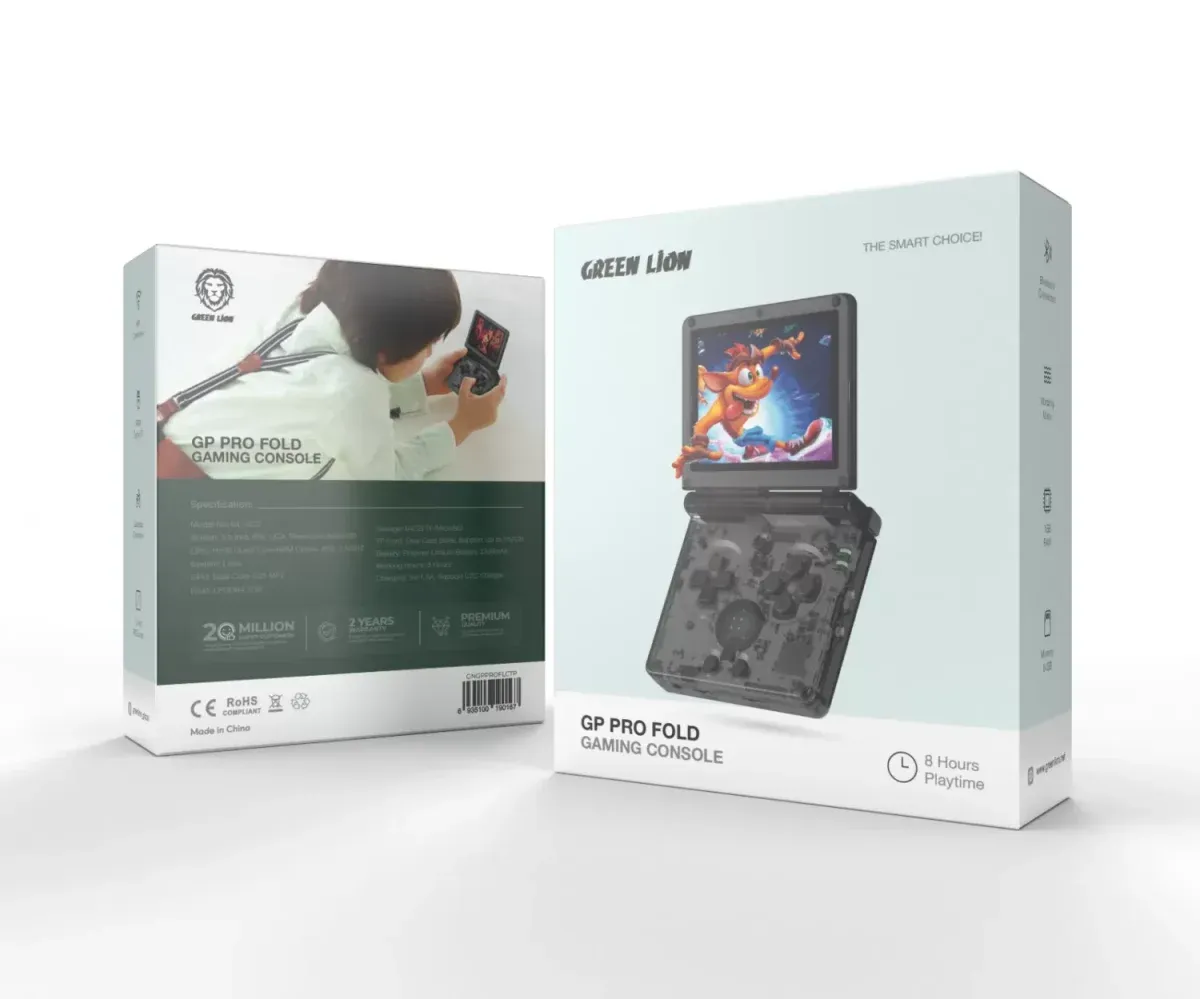 Green Lion GP Pro Fold Gaming Console - Black Transparent