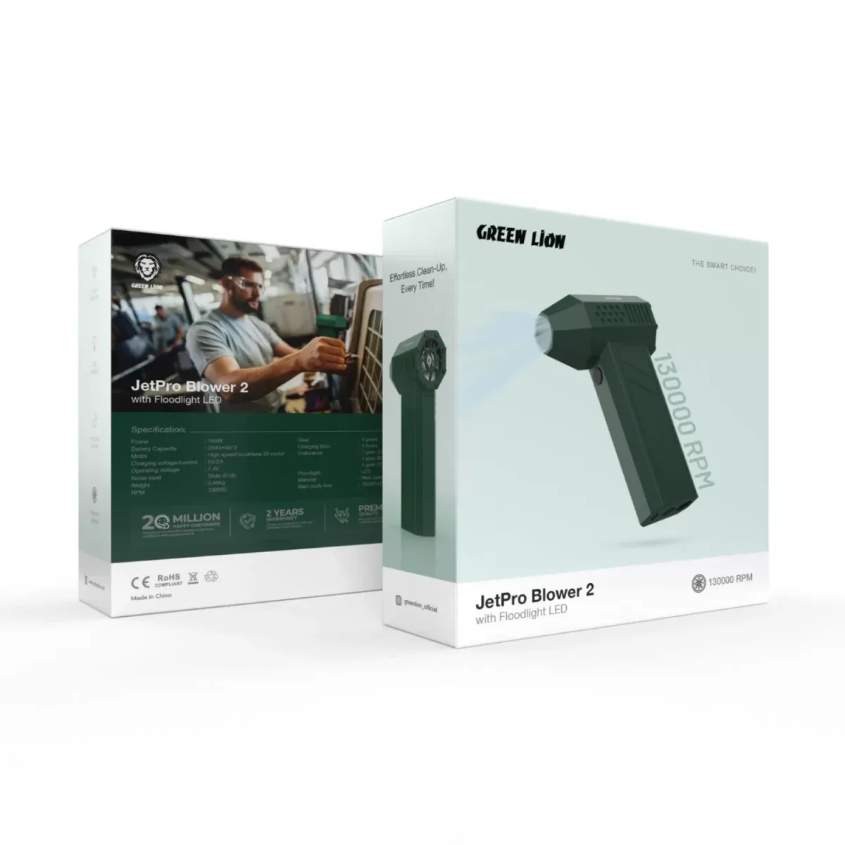 Green Lion JetPro Blower 2 with Floodlight LED - Dark Green