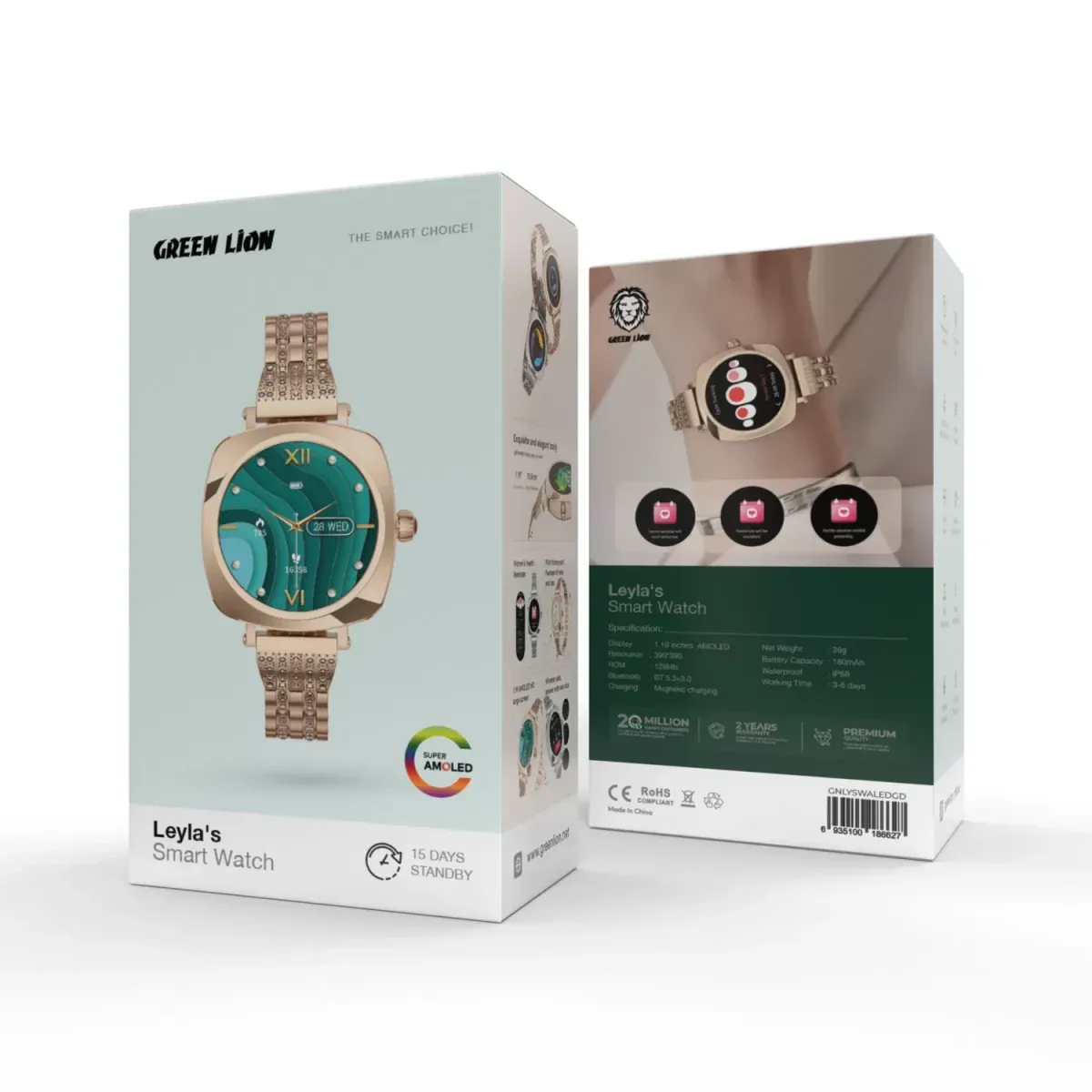 Green Lion Leyla’s Smart Watch Amoled - Gold