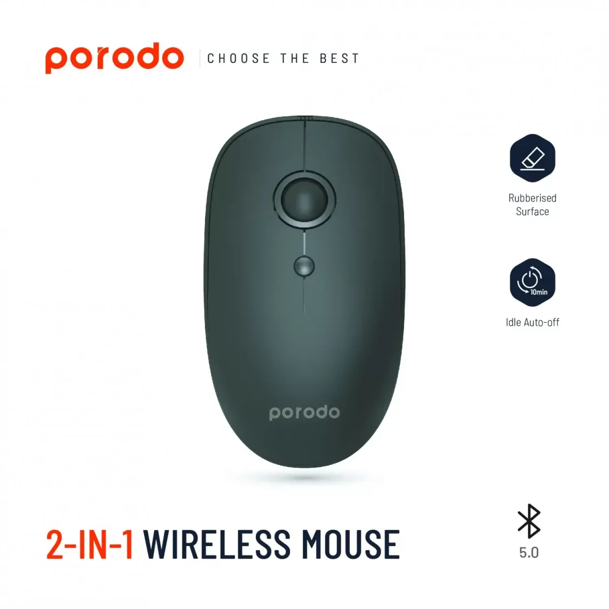 Porodo 2 in 1 Wireless Bluetooth Mouse