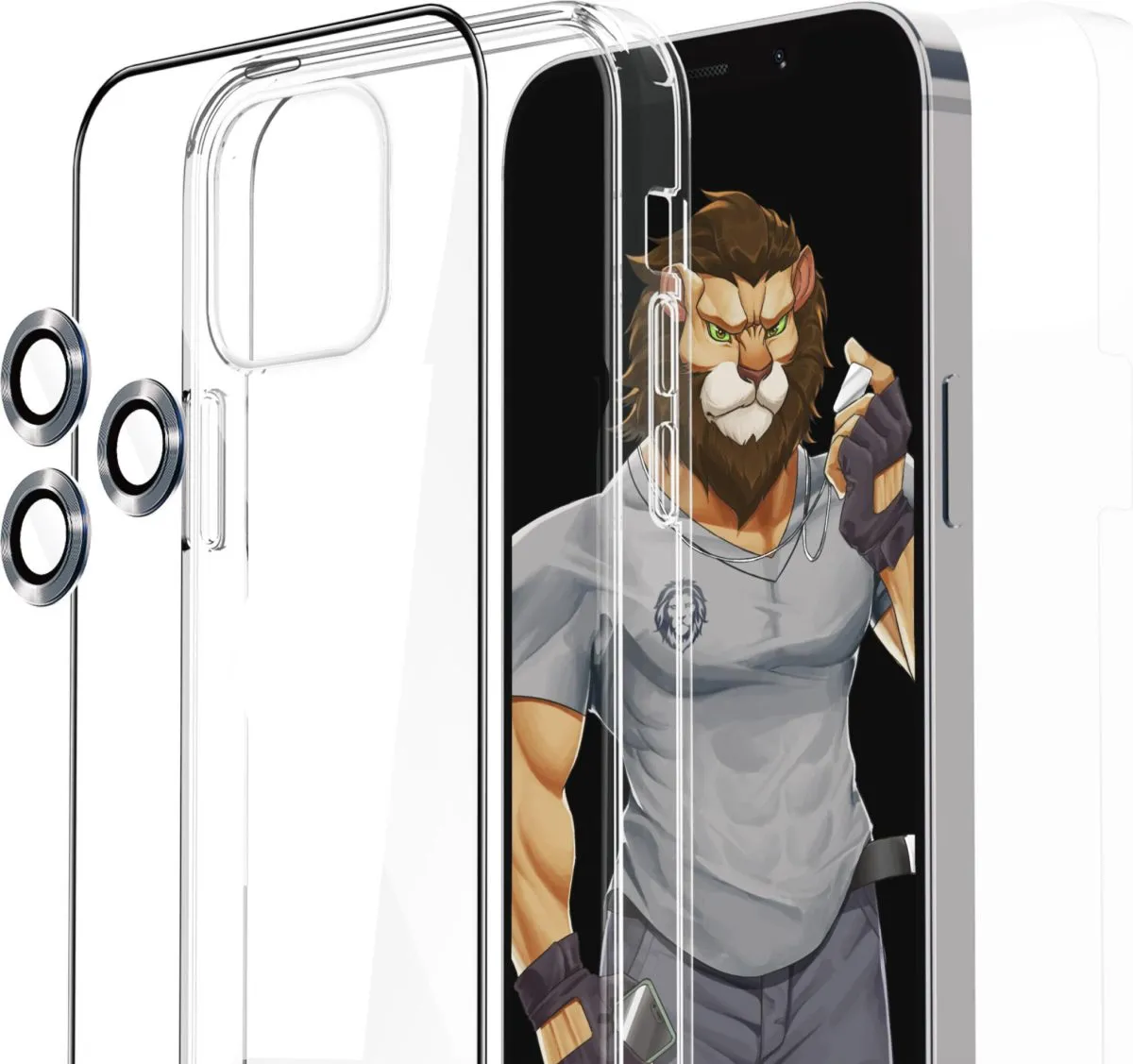 4 in 1 360 Protection Pack for iPhone 12 Pro Max 6.7 - Black