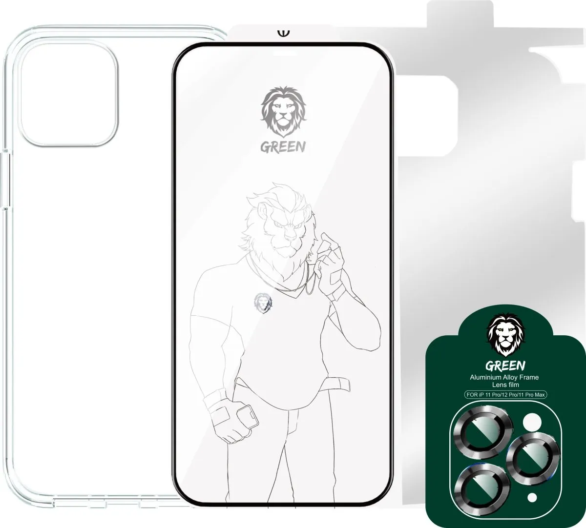 4 in 1 360 Protection Pack for iPhone 12 Pro Max 6.7 - Black