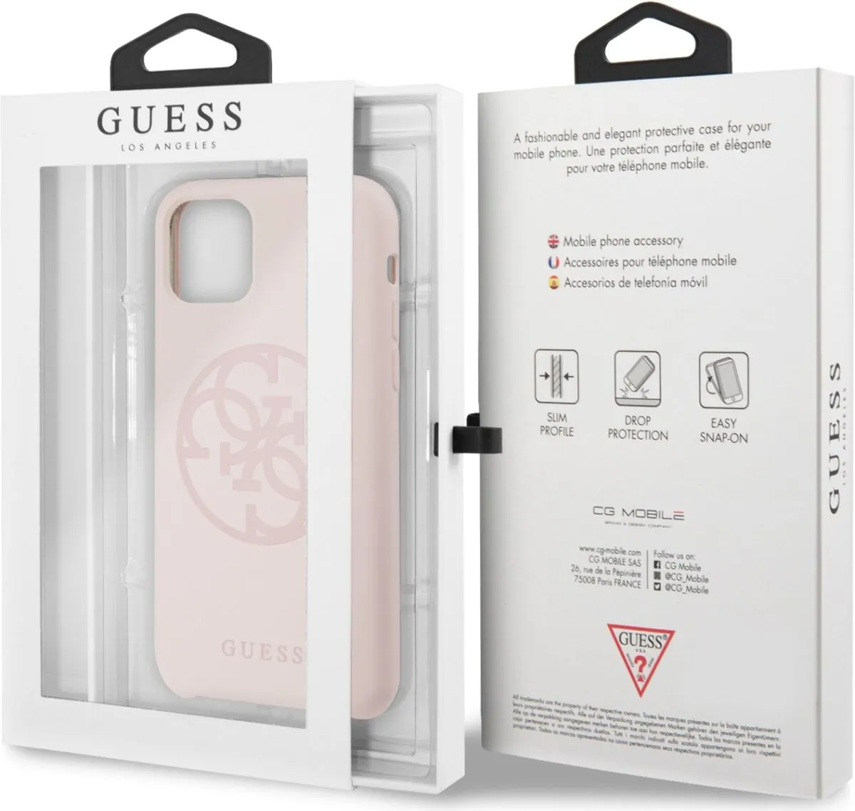4G Tone Logo Silicon Case for iPhone 11 Pro - Light Pink