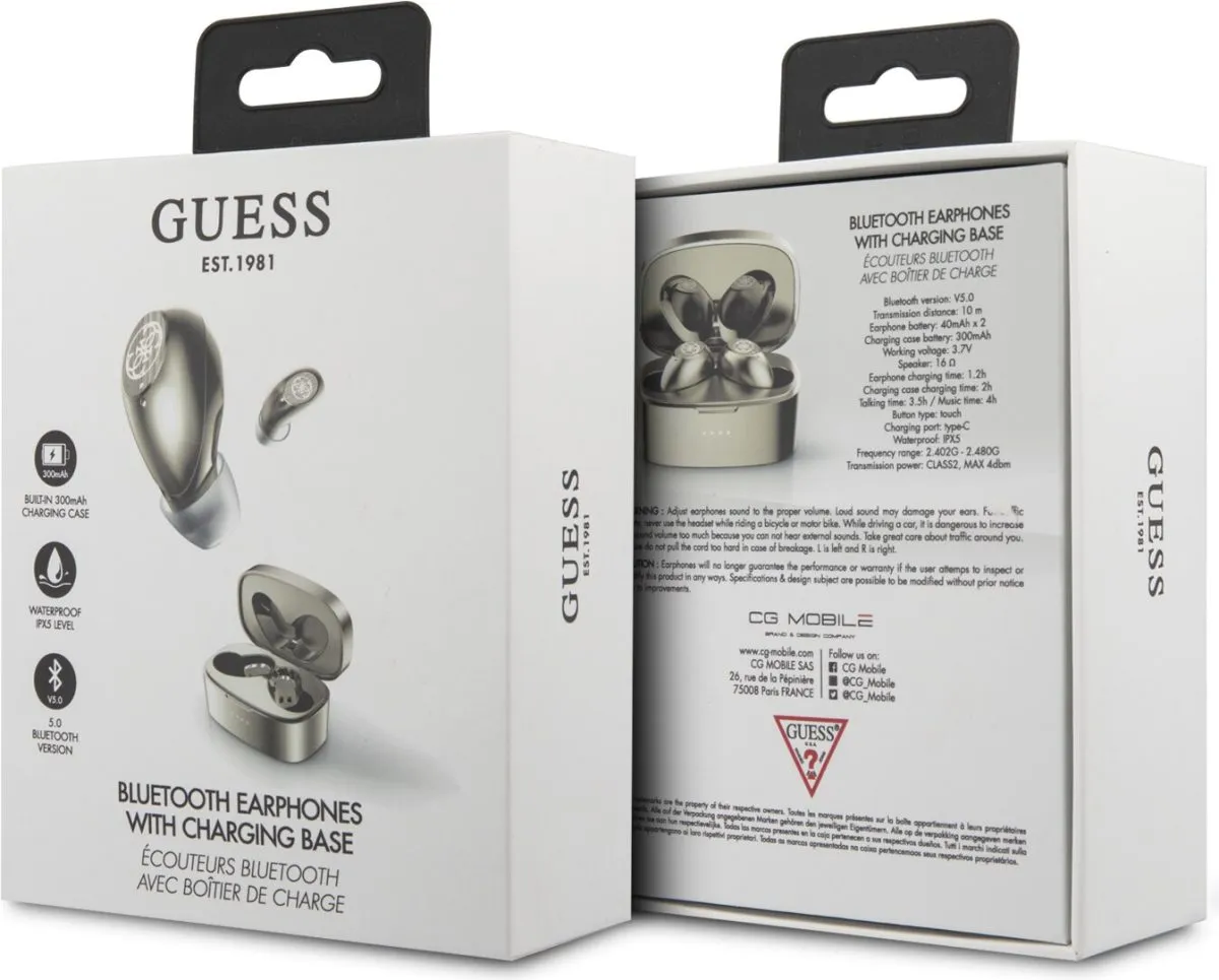 Guess 4H Music Time Wireless Earphones V5.0 – Gold