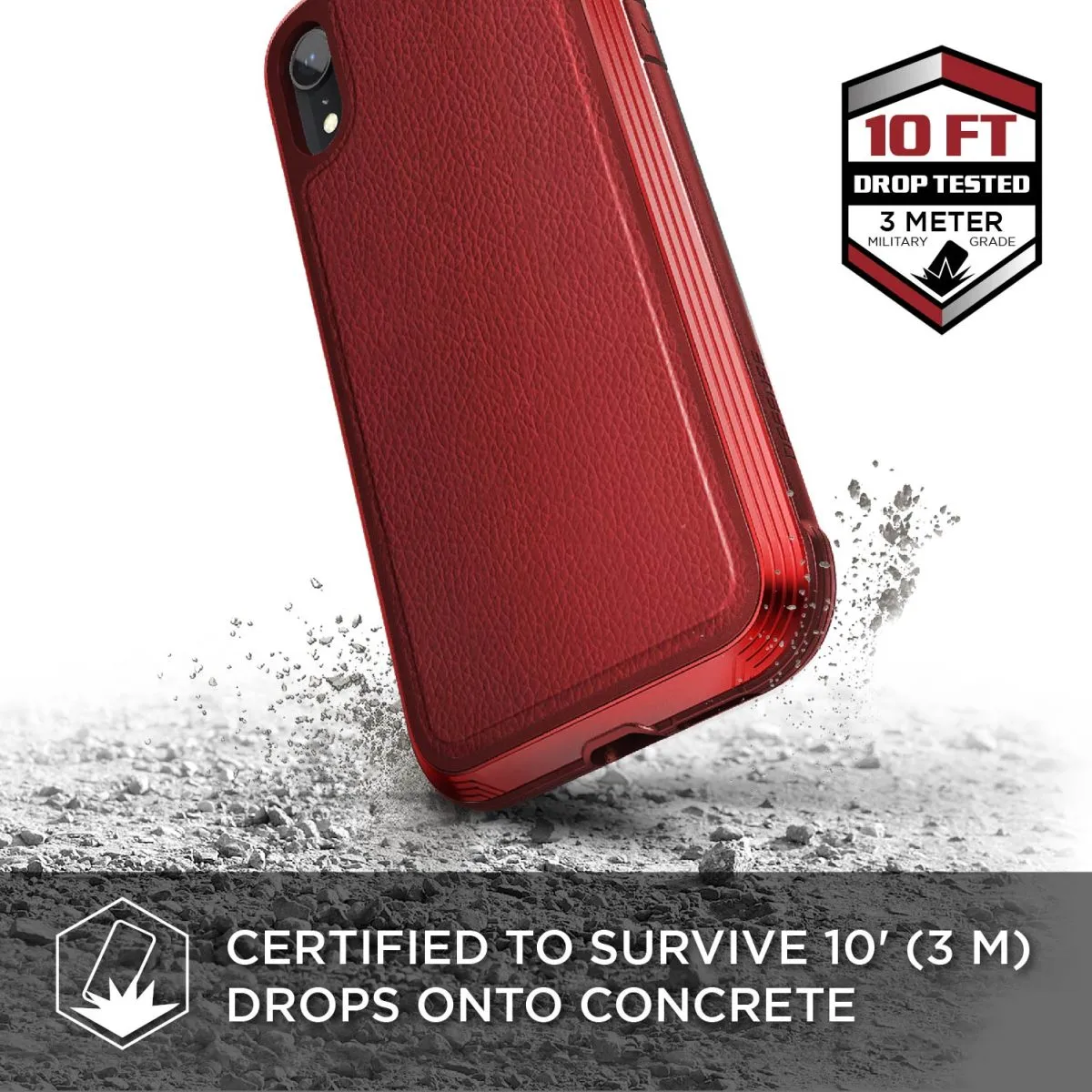 Defense Lux Back Case for iPhone 6.1 - Red Leather