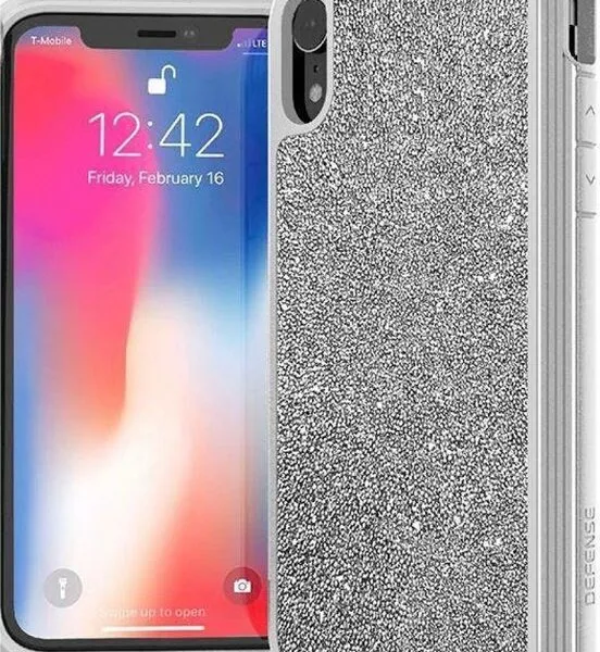 Defense Lux Back Case iPhone XS / X White Glitter