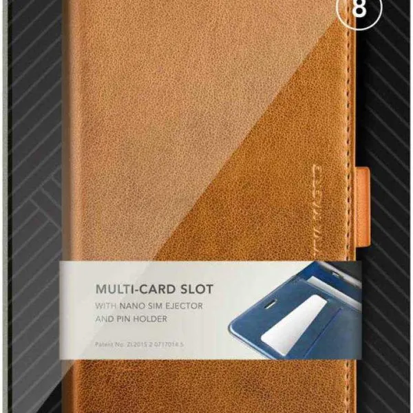 Finura Cierre Folio Case for iPhone X Braun