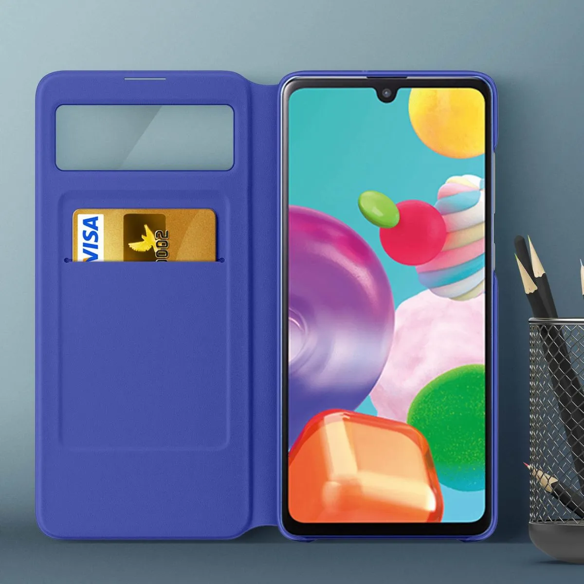 Galaxy A41 Smart S View Wallet Cover Black