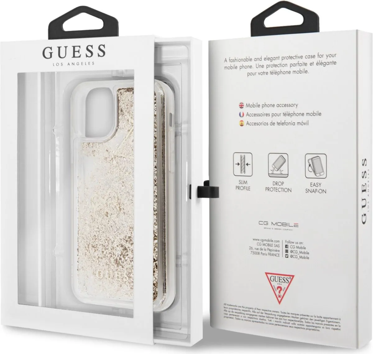 Glitter HC Hearts For iPhone 11 Pro - Gold