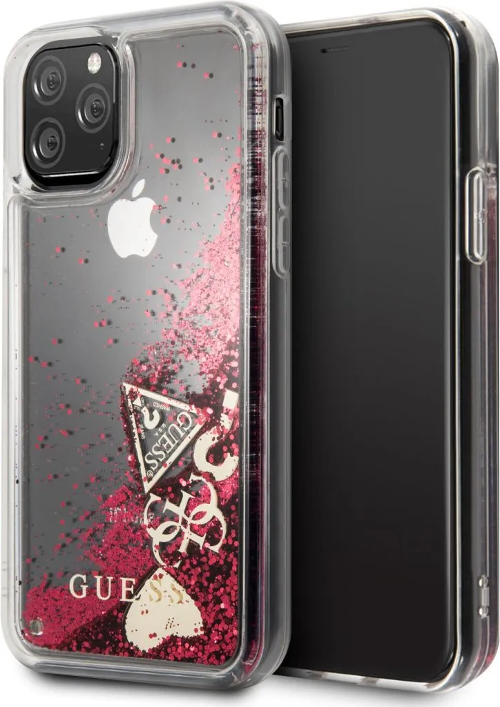 Glitter HC Hearts For iPhone 11 Pro - Rasberry