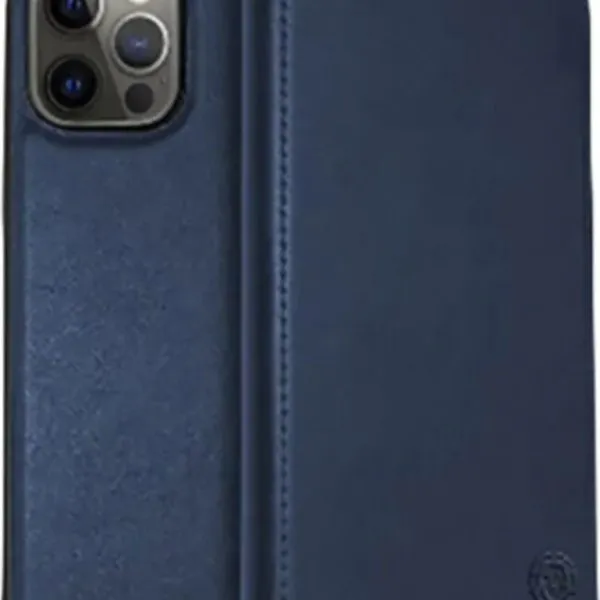 Green Folio Booktype Leather Case for iPhone 12 Pro Max 6.7 Zoll - Blue