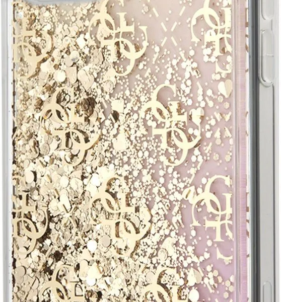 Guess Liquid Glitter 4G Pattern Gradient Background for iPhone 12 - Gold
