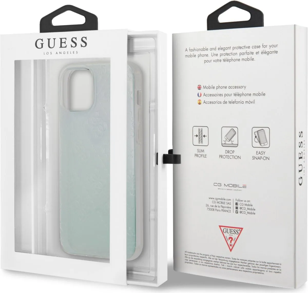Guess PC/TPU 4G Pattern Hard Case for iPhone 12 Pro Max - Iridescent