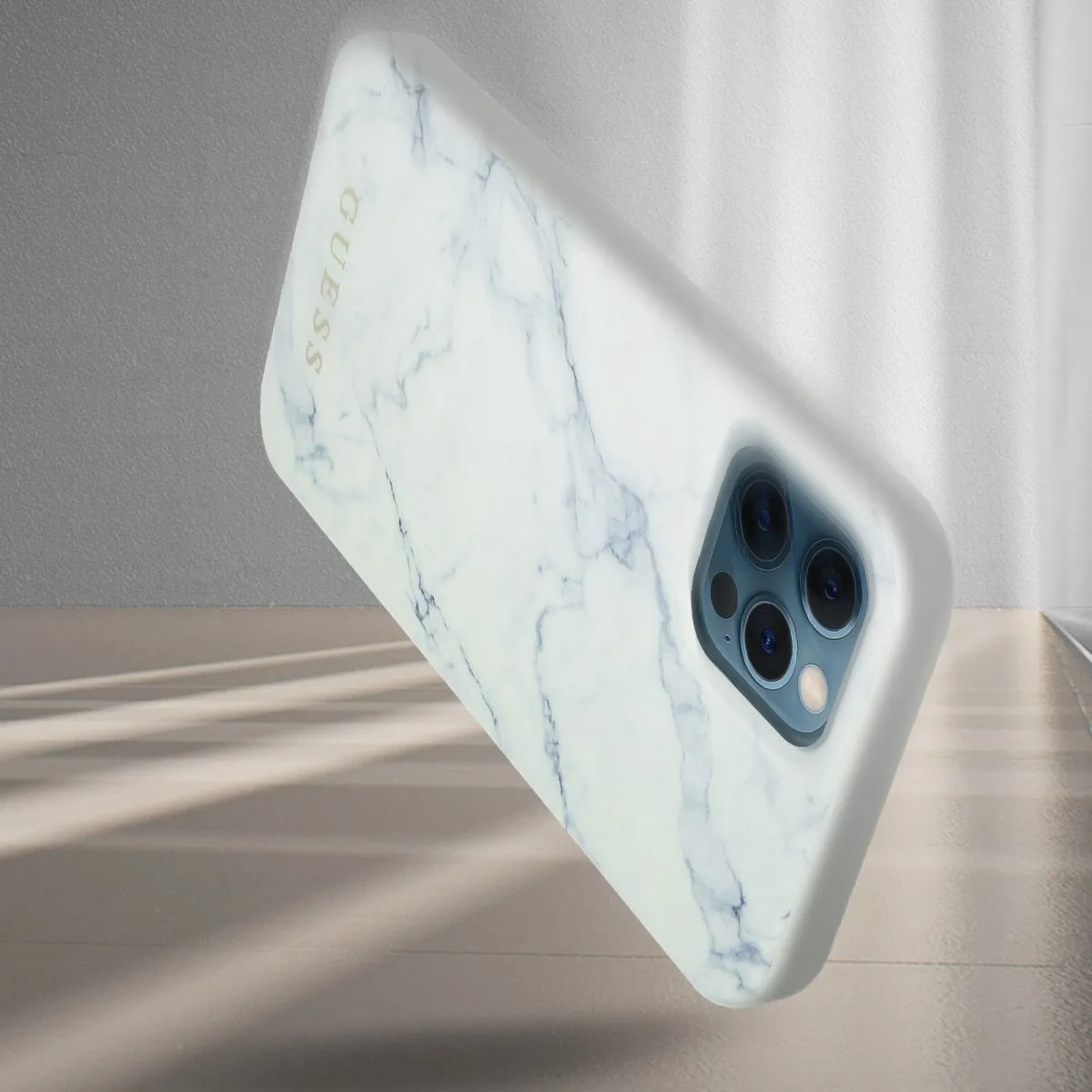 Guess PC/TPU Marble Design Case for iPhone 12 Pro Max - White