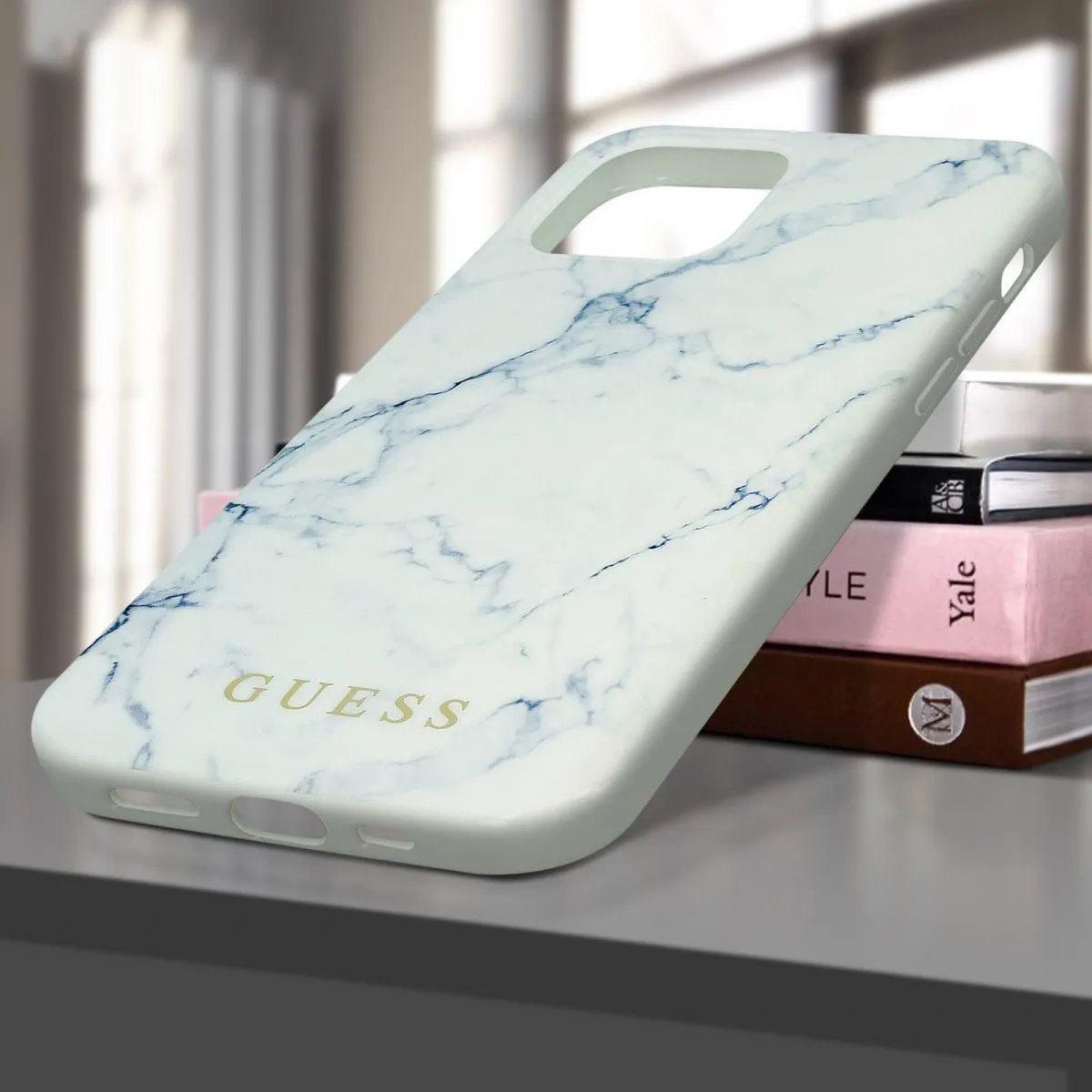 Guess PC/TPU Marble Design Case for iPhone 12 Pro Max - White