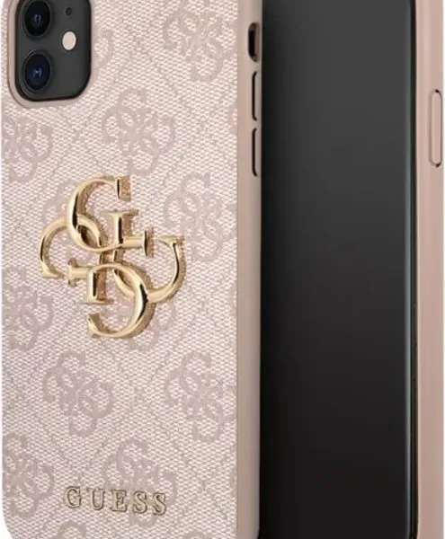 Guess PU Leather Hard Case with Snow Flakes for iPhone X - Pink