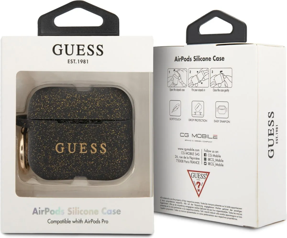 Guess Silicone Case with Ring for Airpods Pro