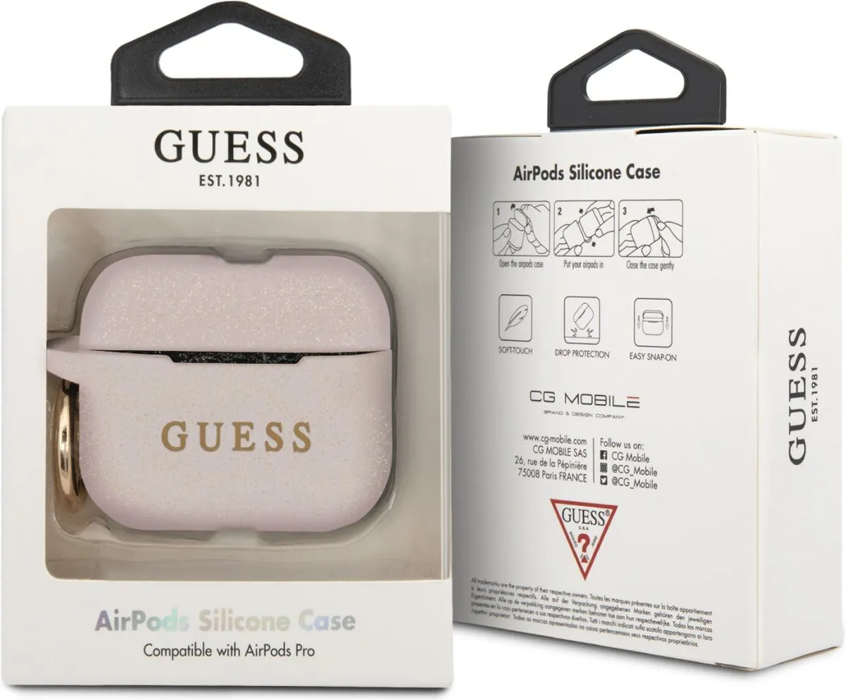 Guess Silicone Case with Ring for Airpods Pro