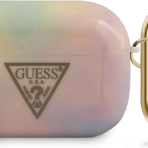 Guess TPU Tie and Dye Case Eletroplate Logo for Airpods Pro