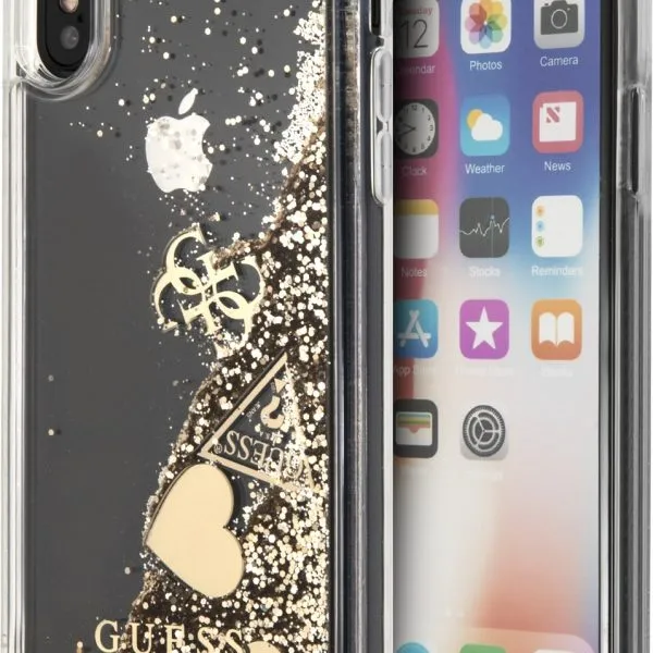 Hearts Glitter Hard Case iPhone X/XS Gold