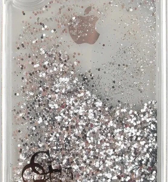 Hearts Glitter Hard Case iPhone X/XS Silver
