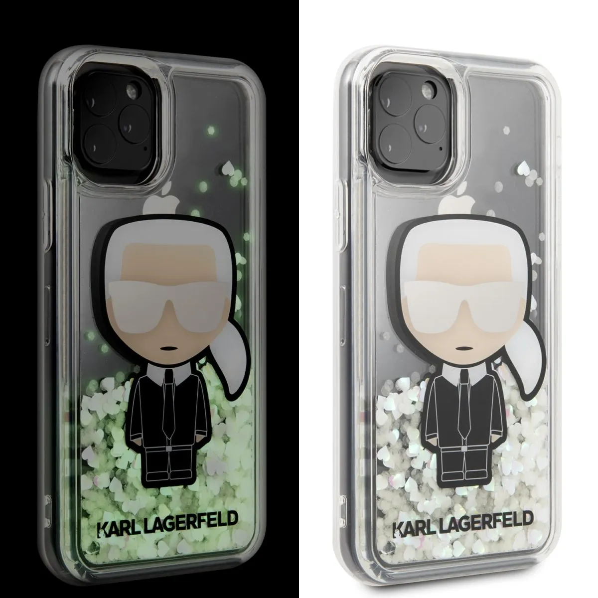 Ikonik Mirror Glass Case For iPhone 11 Pro - Glitter Glow Dark