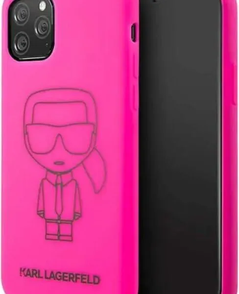 Ikonik Silicone Case for iPhone 11 Pro Max - Pink Outline/Black