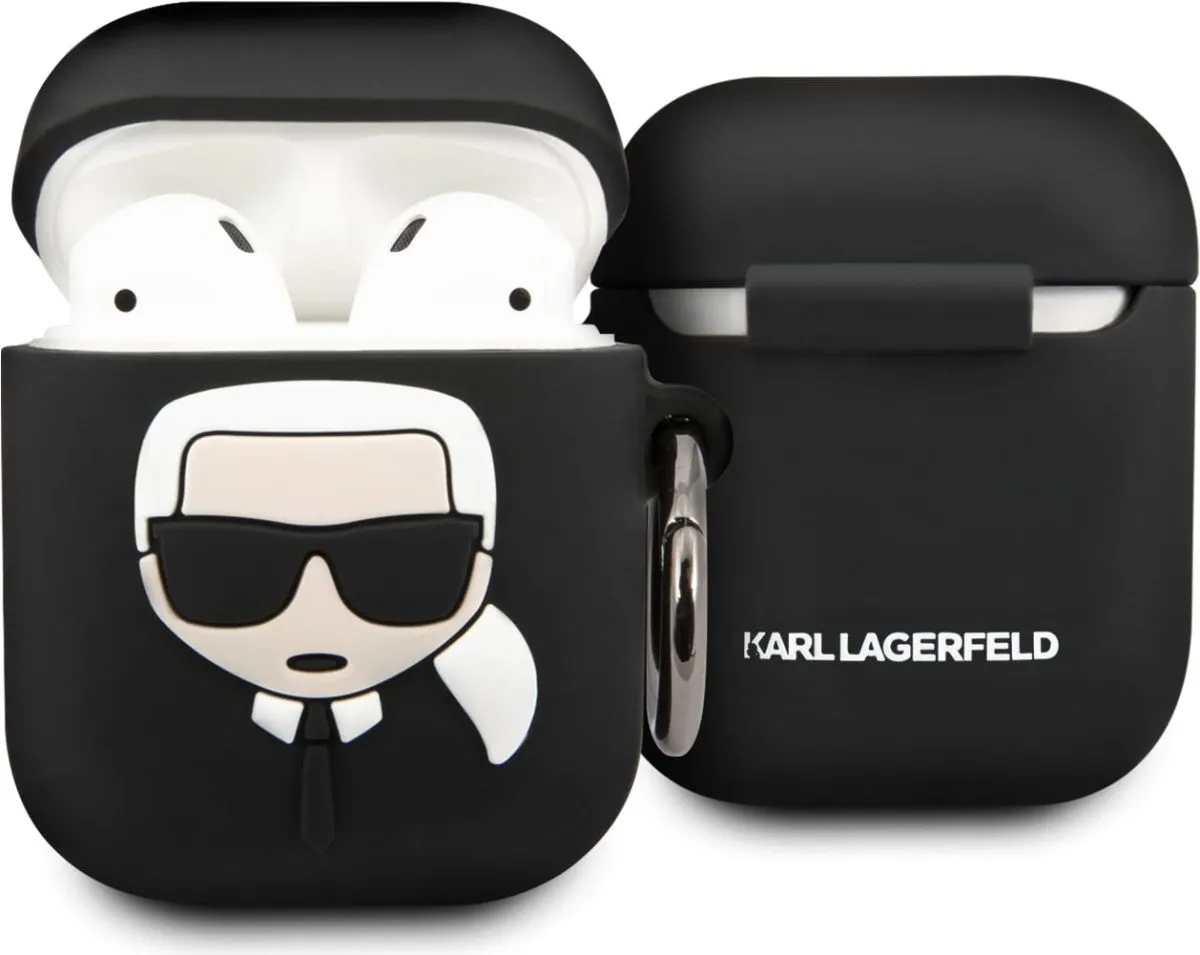 Karl Lagerfeld Silicone Case for Apple Airpods 1/2 - Black