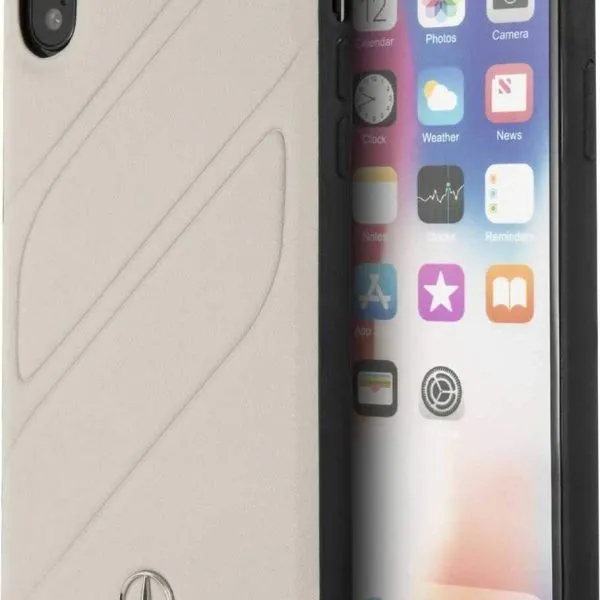 Mercedes-Benz New Organic I Genuine Leather Case for iPhone X - Beige
