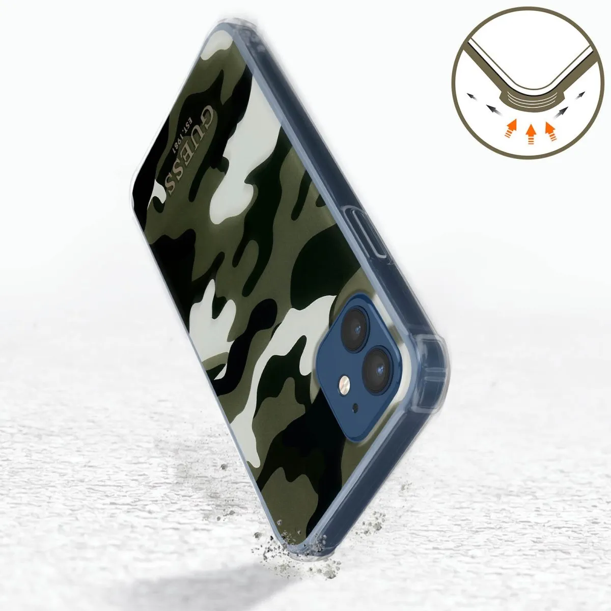 PC Camo Hard Case with Nylon Cord for iPhone 12 / 12 Pro ( 6.1 ) - Kaki