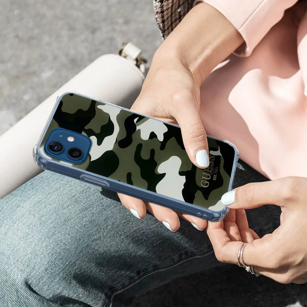 PC Camo Hard Case with Nylon Cord for iPhone 12 / 12 Pro ( 6.1 ) - Kaki
