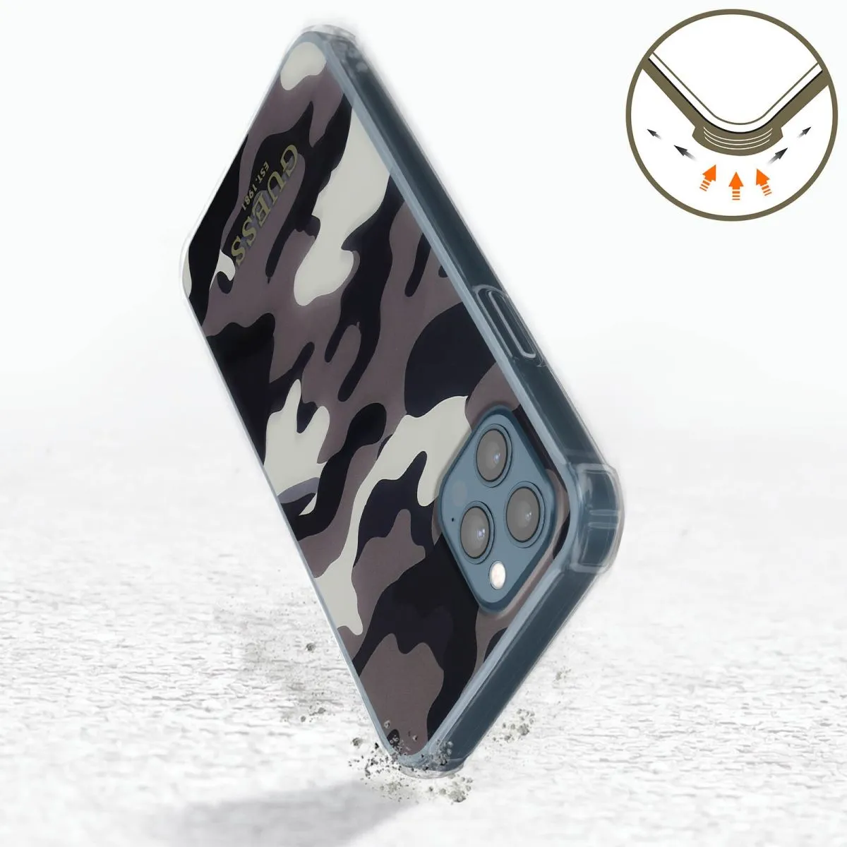 PC Camo Hard Case with Nylon Cord for iPhone 12 Pro Max ( 6.7 ) - Black