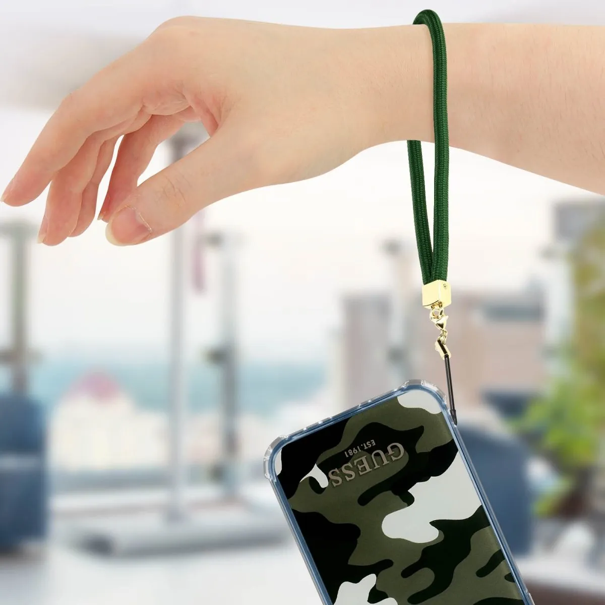 PC Camo Hard Case with Nylon Cord for iPhone 12 Pro Max ( 6.7 ) - Kaki