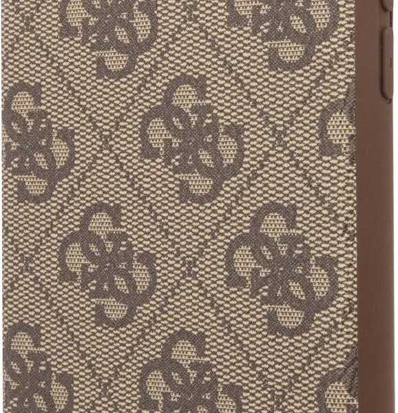 PC/TPU 4G PU Case with Stripe Metal Logo Bottom for iPhone 11 - Brown