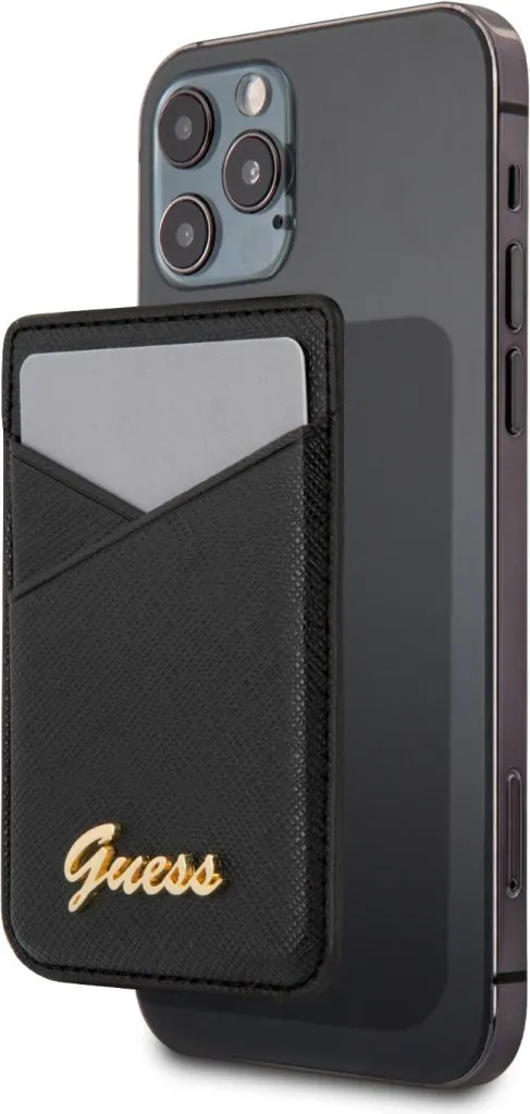 Saffiano Script Wallet Cardslot - Black