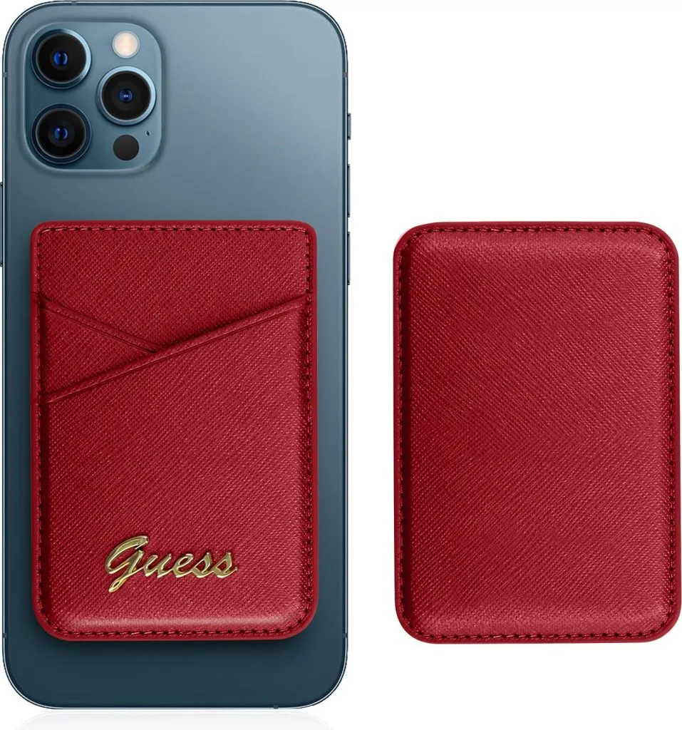 Saffiano Script Wallet Cardslot - Red