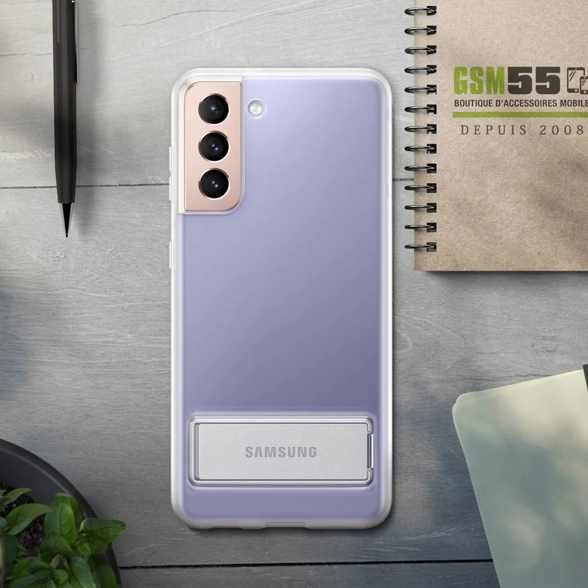Samsung Clear Standing Cover Galaxy S21 transparent