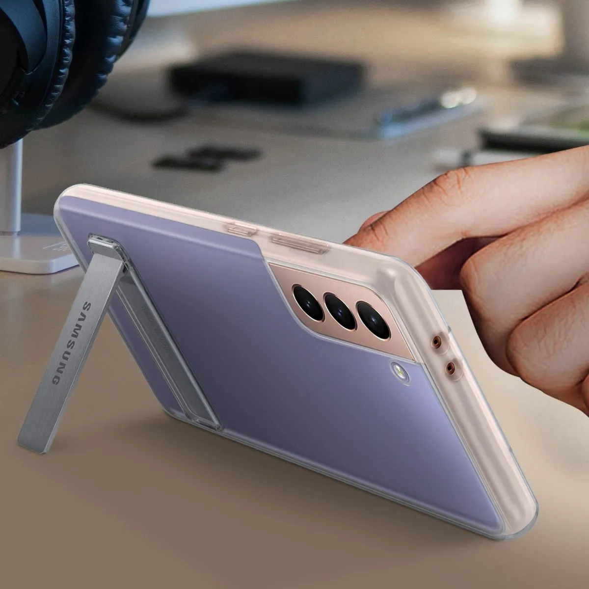 Samsung Clear Standing Cover Galaxy S21 transparent