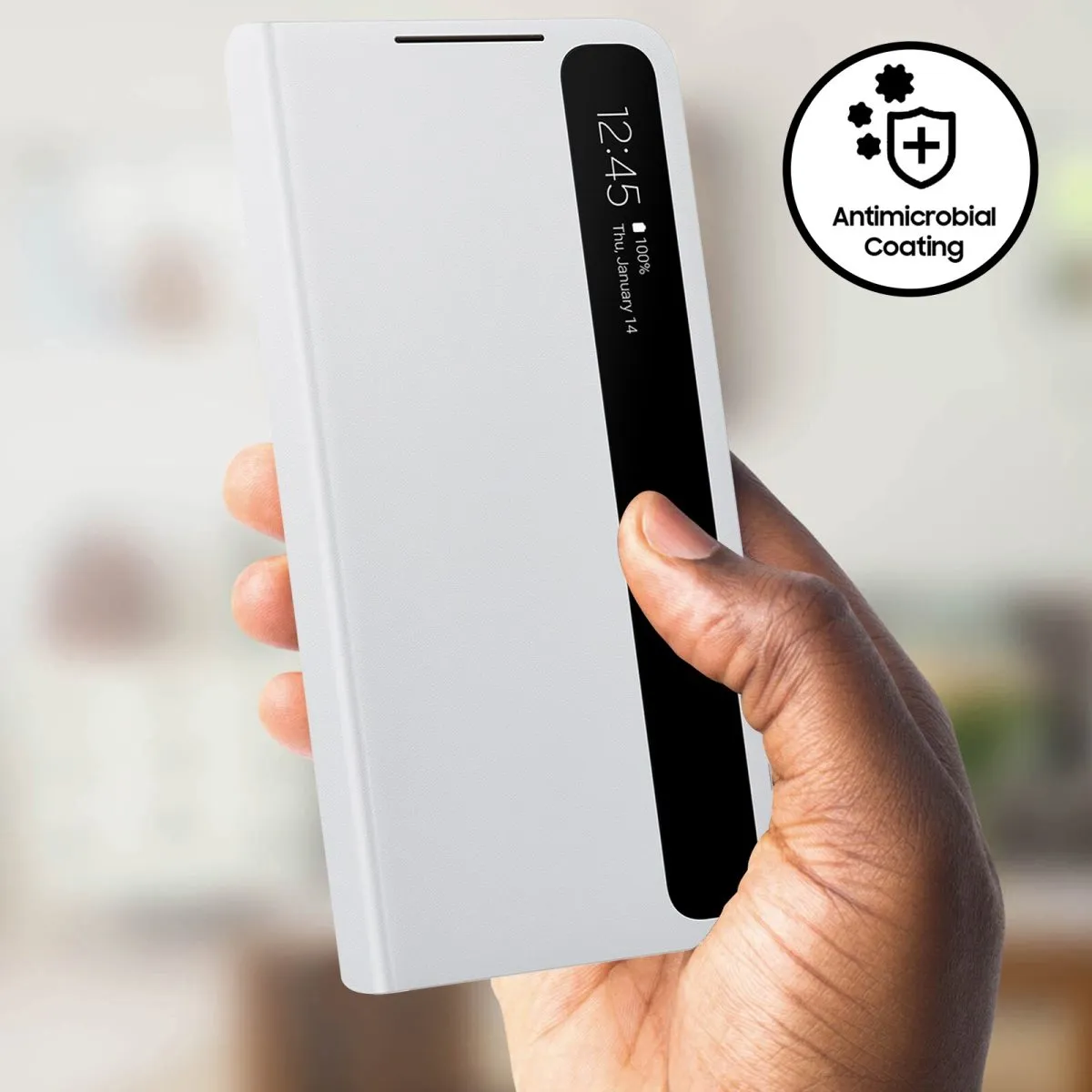 Samsung S21+ Smart Clear View Cover - White