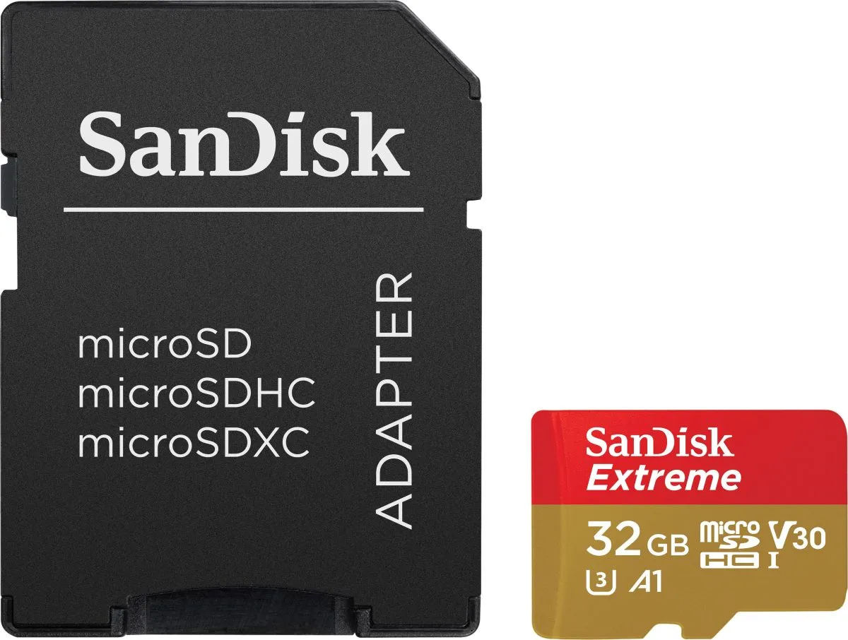 SanDisk Extreme microSDHC Memory Card + SD Adapter