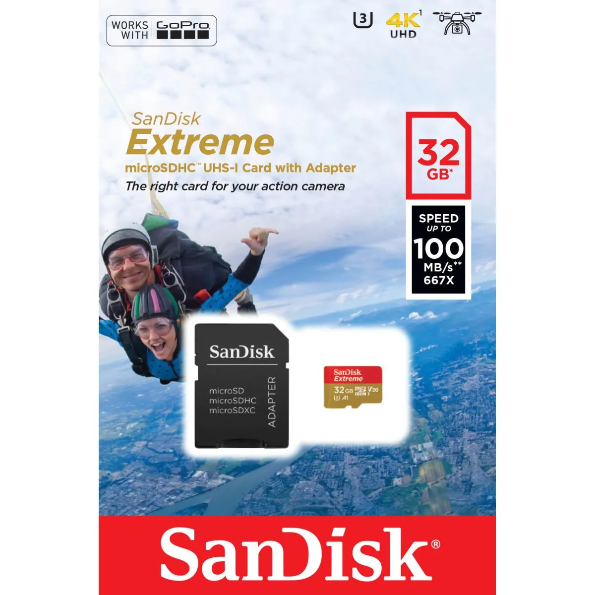 SanDisk Extreme microSDHC Memory Card + SD Adapter