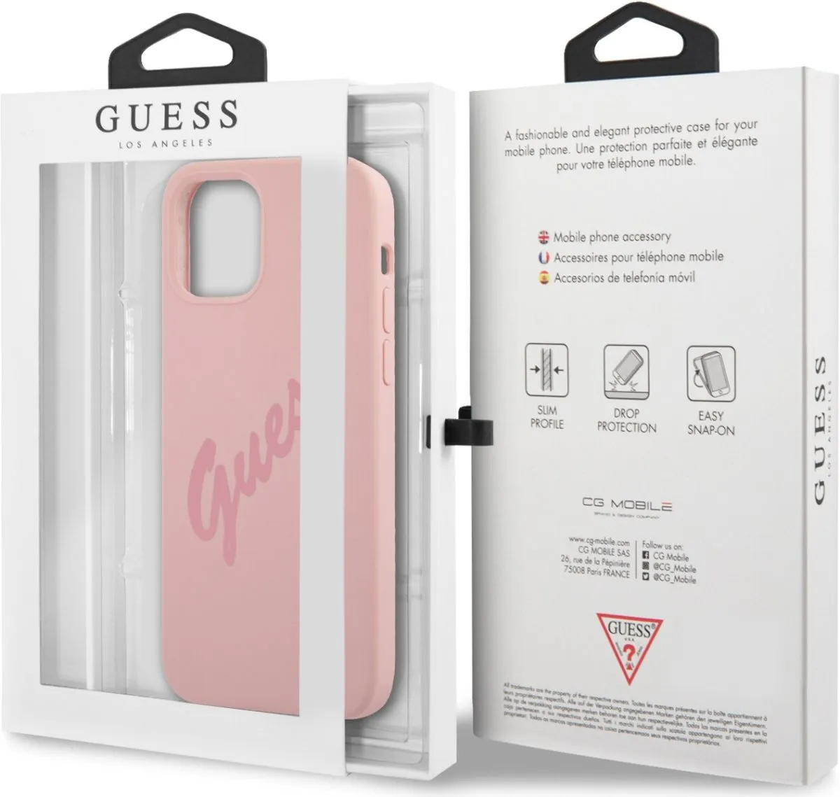 Silicone Vintage Hard Case with Script for iPhone 12 Pro Max 6.7 - Pink