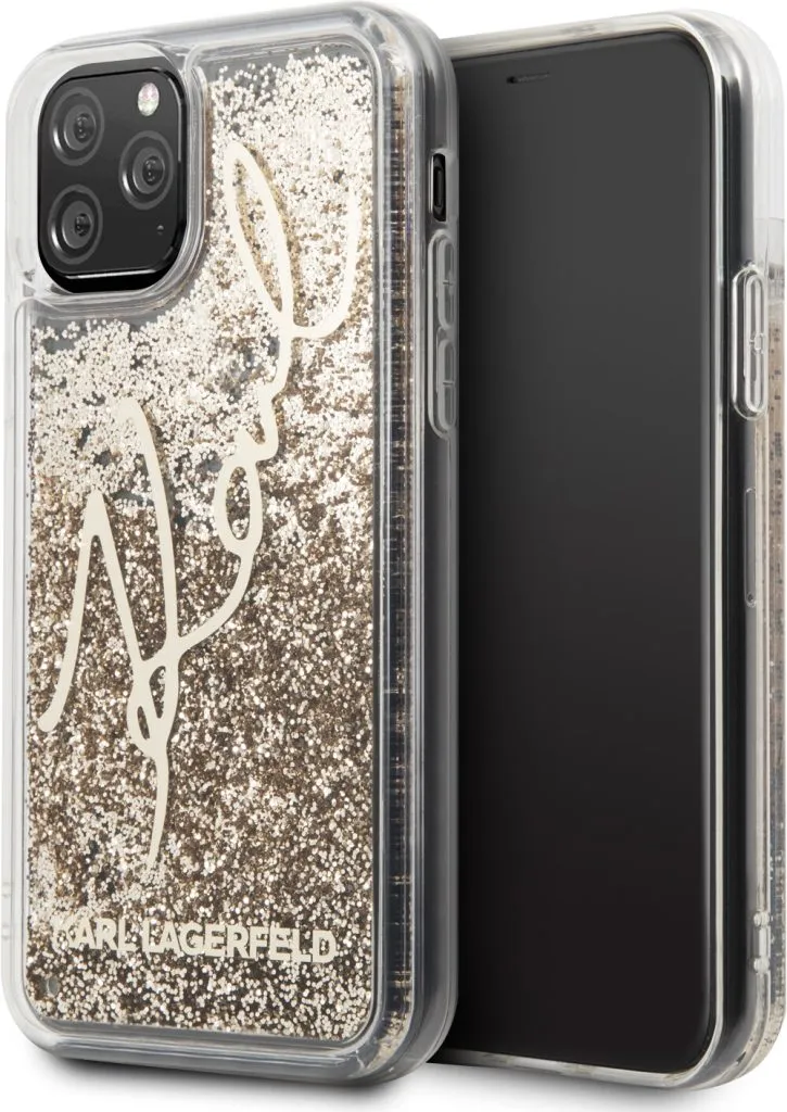 Transparent Glitter Signature For iPhone 11 Pro - Gold